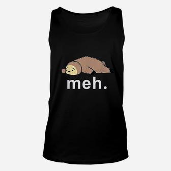 Sloth Meh Funny Internet Meme Gifts Unisex Tank Top | Crazezy