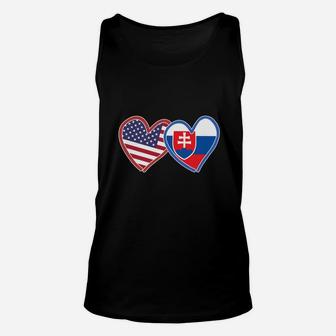 Slovak American Slovakia & America Flag Shirt Unisex Tank Top - Thegiftio UK