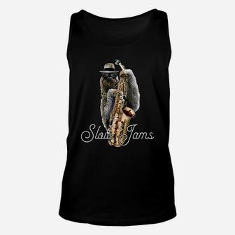 Slow Jams Saxophone Sloth Novelty Saxophone Gift Unisex Tank Top - Thegiftio UK