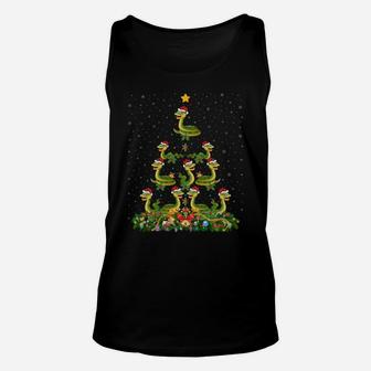 Snake Xmas Tree Gift Santa Hat Snake Christmas Sweatshirt Unisex Tank Top | Crazezy AU
