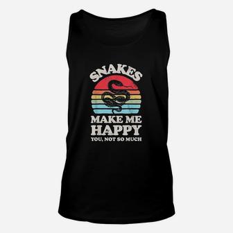 Snakes Make Me Happy You Not So Much Funny Snake Vintage Unisex Tank Top | Crazezy
