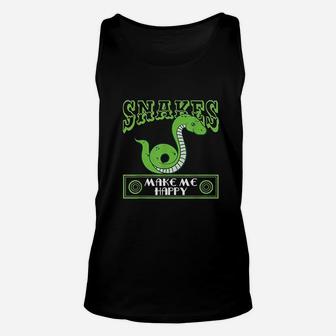 Snakes Makes Me Happy Snake Lover Unisex Tank Top | Crazezy