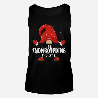 Snowboarding Gnome Matching Family Group Christmas Pajama Unisex Tank Top | Crazezy AU