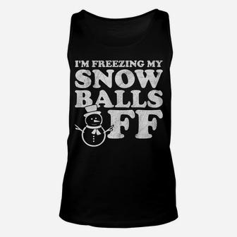 Snowman Snowballs Funny Christmas Party Pajama Mens Womens 2 Unisex Tank Top | Crazezy DE