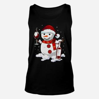 Snowman Wine Christmas 2019 Gift - Drinking Xmas Wine Lovers Sweatshirt Unisex Tank Top | Crazezy