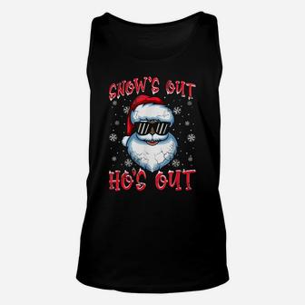 Snow's Out Ho's Out Black African American Santa Claus Unisex Tank Top | Crazezy