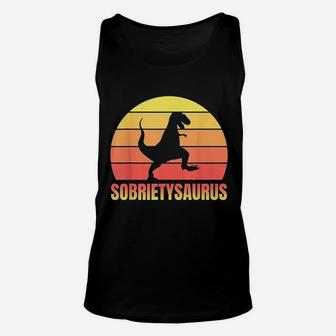 Sobriety T-rex - Anonymous Aa Sober Af Gift Unisex Tank Top - Thegiftio UK