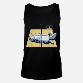 Solar Charging Funny Cat Lazy For Cat Lover Unisex Tank Top | Crazezy AU