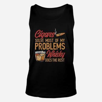 Solves Most Of My Problems And Whisky Helps Unisex Tank Top | Crazezy DE