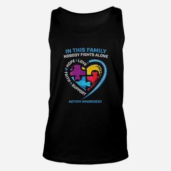 Son Daughter Mom Dad Family I Wear Blue Awareness Unisex Tank Top | Crazezy UK