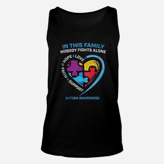 Son Daughter Mom Dad Family I Wear Blue Awareness Unisex Tank Top | Crazezy UK