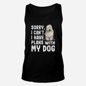 Sorry I Cant I Have Plans With My Old English Unisex Tank Top | Crazezy