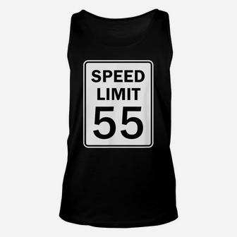 Speed Limit 55 Mph Road Sign Graphic Unisex Tank Top | Crazezy UK