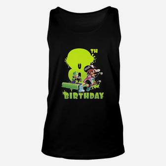 Splatoon Inkling 8Th Birthday Green Splatter Portrait Unisex Tank Top | Crazezy DE