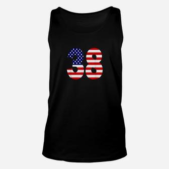 Sports Number 38 Thirty Eight With Usa Flag Unisex Tank Top - Monsterry