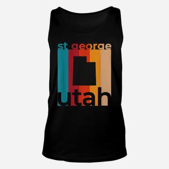 St George Utah Vintage Ut Retro Repeat Cutout Unisex Tank Top | Crazezy CA