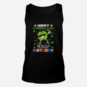 St Patricks Day And My Birthday Dabbing Shamrock Unisex Tank Top | Crazezy AU