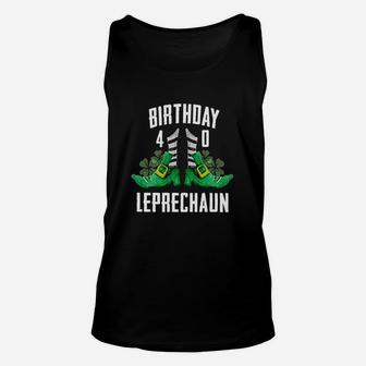St Patricks Day Birthday Happy 40Th Bday Leprechaun Unisex Tank Top | Crazezy