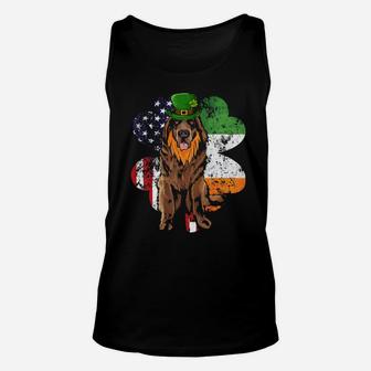 St Patricks Day Irish American Flag Newfoundland Dog Unisex Tank Top - Monsterry