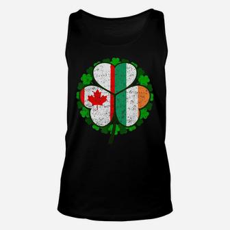 St Patricks Day Irish Canadian Shamrock T Shirt Green Clover Unisex Tank Top | Crazezy