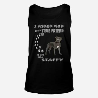 Staffy Dog Mom, Stafford Dad, Staffordshire Bull Terrier Zip Hoodie Unisex Tank Top | Crazezy UK
