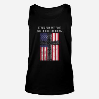 Stand For The Flag Kneel For The Cross Unisex Tank Top | Crazezy