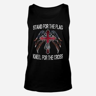 Stand For The Flag Kneel For The Cross Veteran Tee Unisex Tank Top | Crazezy