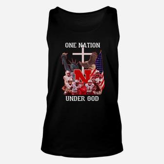 Statue Of Liberty American Nebraska Cornhuskers One Nation Under God Unisex Tank Top - Thegiftio