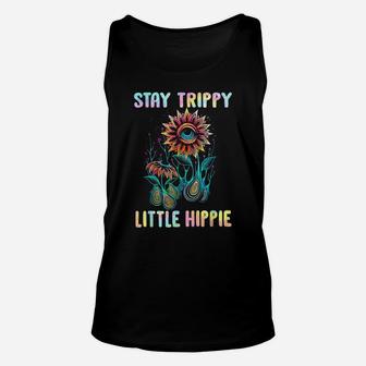 Stay Trippy Little Hippie Flower Colorful Retro Vintage Unisex Tank Top | Crazezy AU