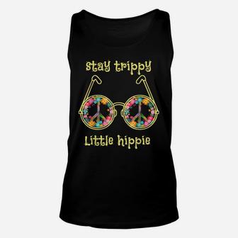 Stay Trippy Little Hippie Glasses Camping And Flower 60S 70S Unisex Tank Top | Crazezy DE