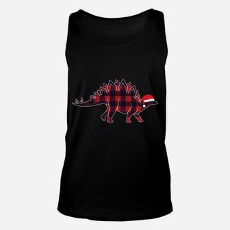 Stegosaurus Santa Hat Christmas Dinosaur Lover Gift Unisex Tank Top | Crazezy CA