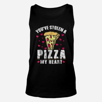 Stolen Pizza My Heart Funny Valentines Day Shirt Food Gift Unisex Tank Top | Crazezy DE