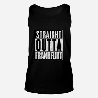 Straight Outta Frankfurt Schwarzes Unisex TankTop, Urbaner Schriftzug-Print - Seseable