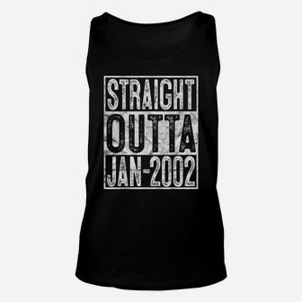 Straight Outta January 2002 18Th Birthday Gift 18 Year Old Unisex Tank Top | Crazezy