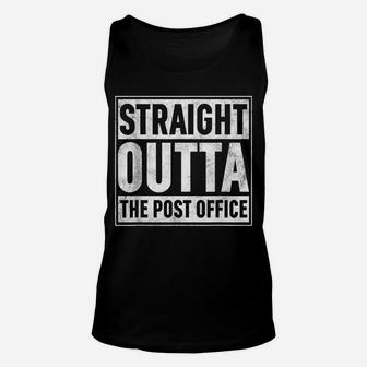 Straight Outta The Post Office Funny Vintage Postal Worker Unisex Tank Top | Crazezy