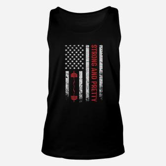 Strong And Pretty Strongman Gym Fitness Workout Unisex Tank Top | Crazezy