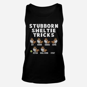 Stubborn Sheltie Tricks Unisex Tank Top | Crazezy