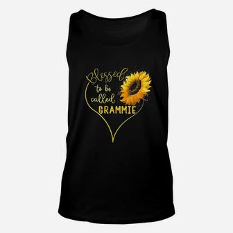 Sunflower Heart Blessed To Be Called Grammie Unisex Tank Top | Crazezy