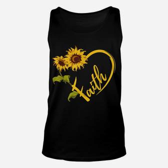 Sunflower Heart Christian Faith Graphics Design Flower Gift Unisex Tank Top | Crazezy CA