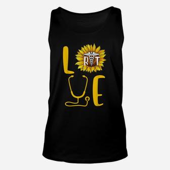 Sunflower Love Flower Nurse Proud Respiratory Therapist Gift Unisex Tank Top | Crazezy AU