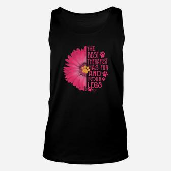 Sunflower The Best Therapist Has Fur And Four Legs Unisex Tank Top - Monsterry UK