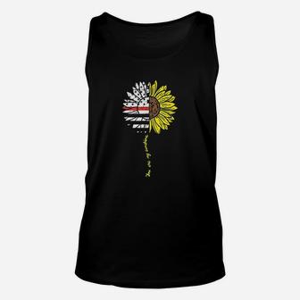 Sunflower Thin Red Line Us Flag Sunshine Firefighter Gift Unisex Tank Top | Crazezy