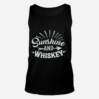 Sunshine And Whiskey Women Funny Summer Drinking Drunk Sunset Tops Unisex Tank Top - Thegiftio UK
