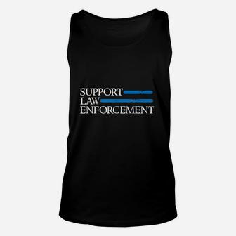 Support Law Enforcement Blue Police Unisex Tank Top | Crazezy