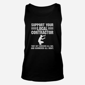 Support Your Local Contractor Funny Handyman Unisex Tank Top | Crazezy