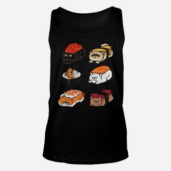 Sushi Persian Cat For Cat Lovers Unisex Tank Top | Crazezy