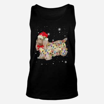 Sussex Spaniel Dog Christmas Light Xmas Mom Dad Gifts Unisex Tank Top | Crazezy