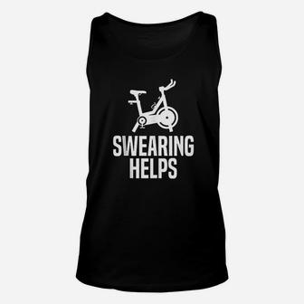 Swearing Helps Funny Indoor Spinning Spin Class Workout Gym Unisex Tank Top | Crazezy