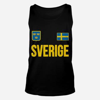 Sweden T-Shirt Swedish Flag Sverige Gift Love Souvenir Unisex Tank Top | Crazezy AU