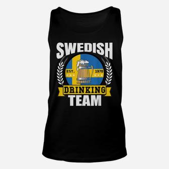 Swedish Drinking Team Funny Sweden Flag Beer Party Gift Idea Unisex Tank Top | Crazezy
